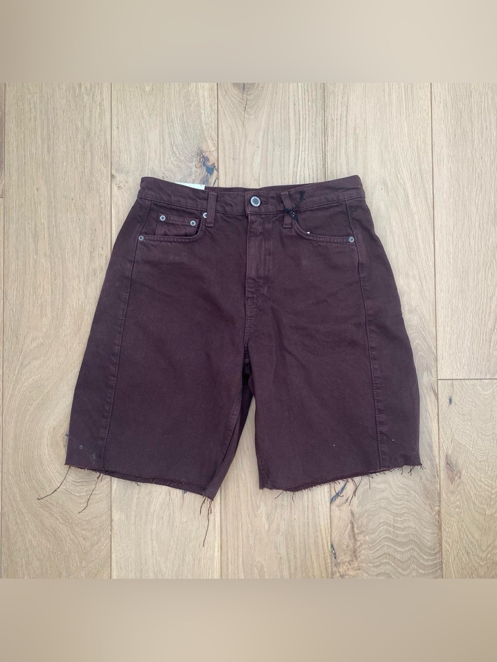 Zara Brown Cutoff Denim Shorts